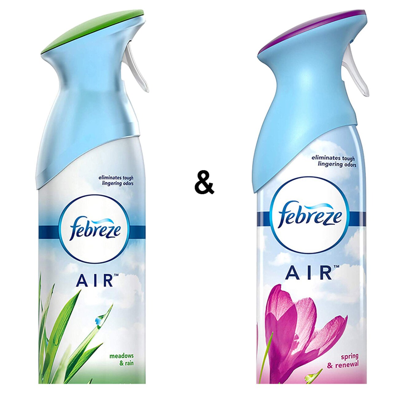 Febreze Air Freshener Meadows and Rain (1 Count, 250 g) by and Air Freshener Spring and Renewal (1 Count, 250 g) by